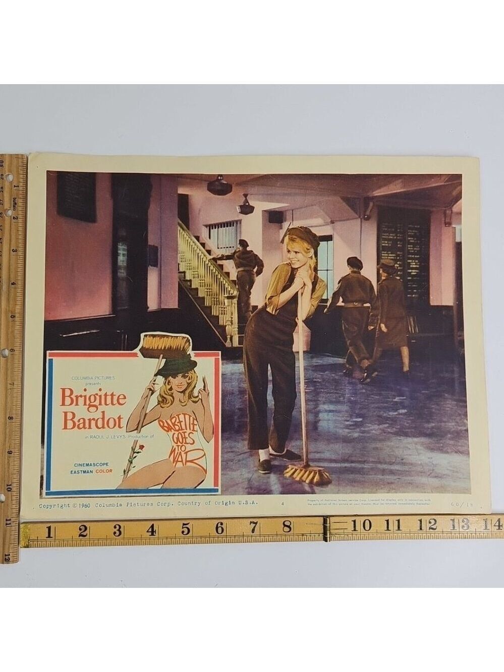 1960 Brigitte Bardot BABETTE GOES TO WAR Original 11x14 Lobby Card Columbia #4
